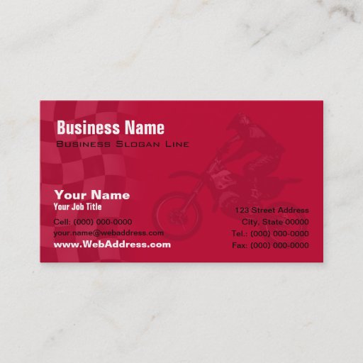 Customizable Honda Red Motocross Business Card