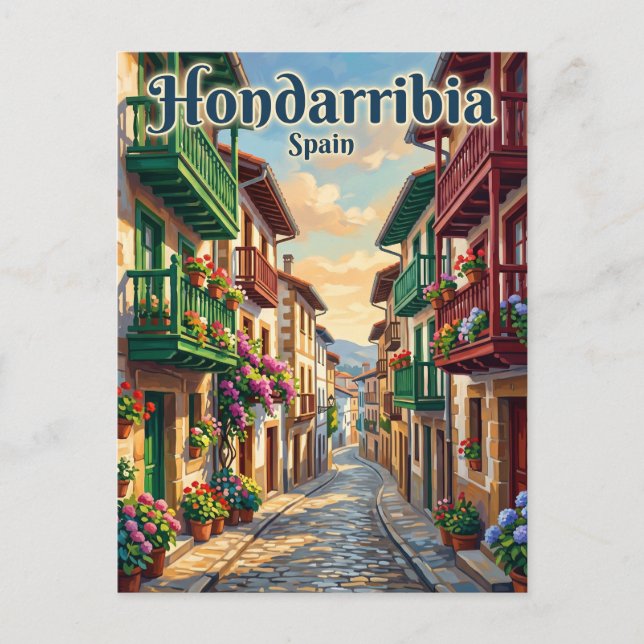 Hondarribia Old Town Spain Postcard (Front)