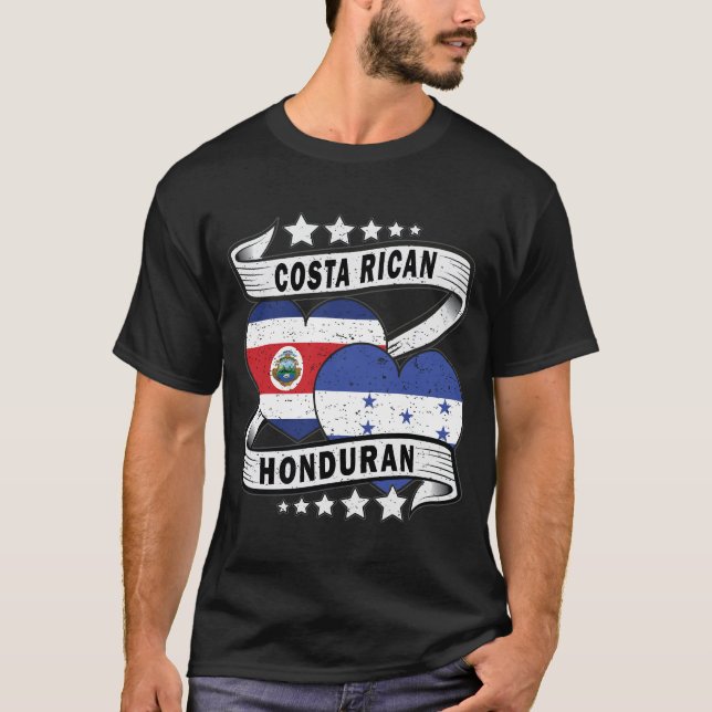 Honduran And Costa Rican Flag T-Shirt (Front)