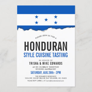 Honduran Cuisine Party Flag White Invite