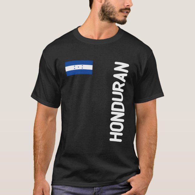 Honduran Flag And Honduras Roots T-Shirt (Front)