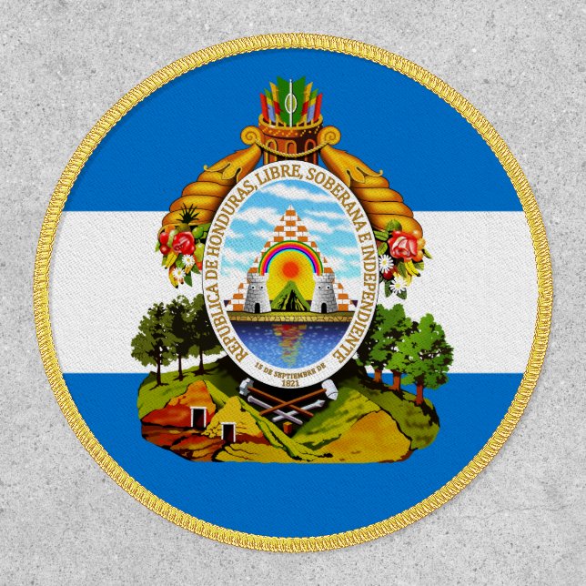 Honduran Flag & Coat of Arms, Flag of Honduras Patch (Front)