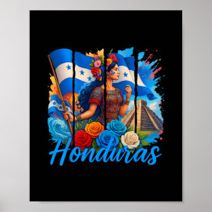 Honduran Flag Copan Honduras Trip Family Vacation Poster