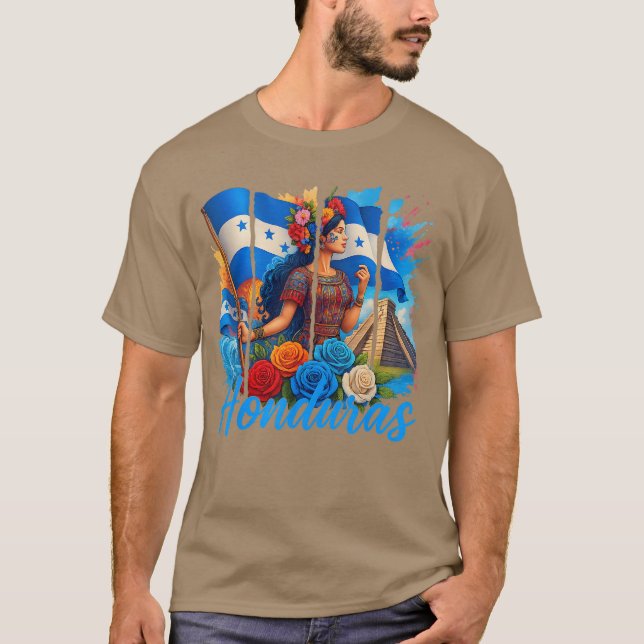 Honduran Flag Copan Honduras Trip Family Vacation  T-Shirt (Front)