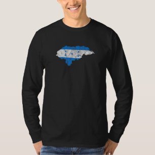 Honduran Flag Map Silhouette Honduras Travel Latin T-Shirt