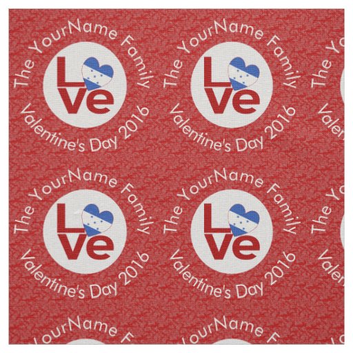 Honduran Red LOVE Flag Personalized Fabric