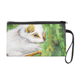 Honduran White Bat, Nature Collage Wristlet Purse