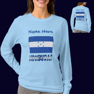 Honduras and Honduran Flag Blue Personalization  T-Shirt