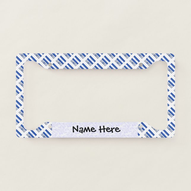 Honduras and Honduran Flag Tiled Personalized  License Plate Frame (Front)