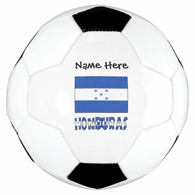 Honduras and Honduran Flag with Your Name Soccer B Soccer Ball (Front)