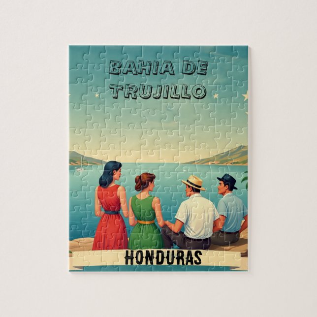  Honduras BAHIA DE TRUJILLO Retro poster Jigsaw Puzzle (Vertical)