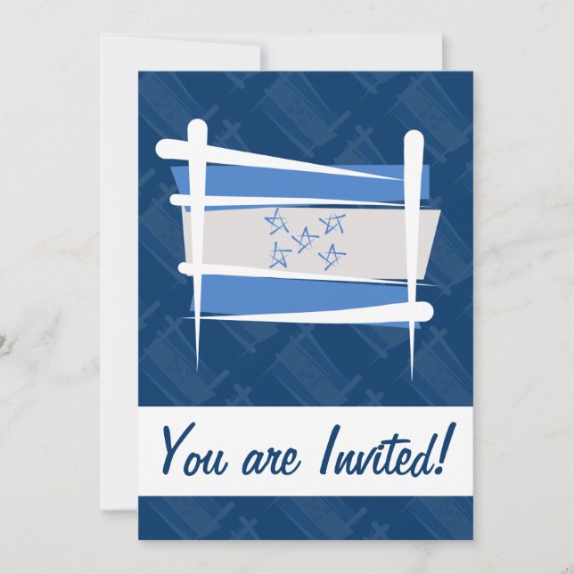 Honduras Brush Flag Invitation (Front)