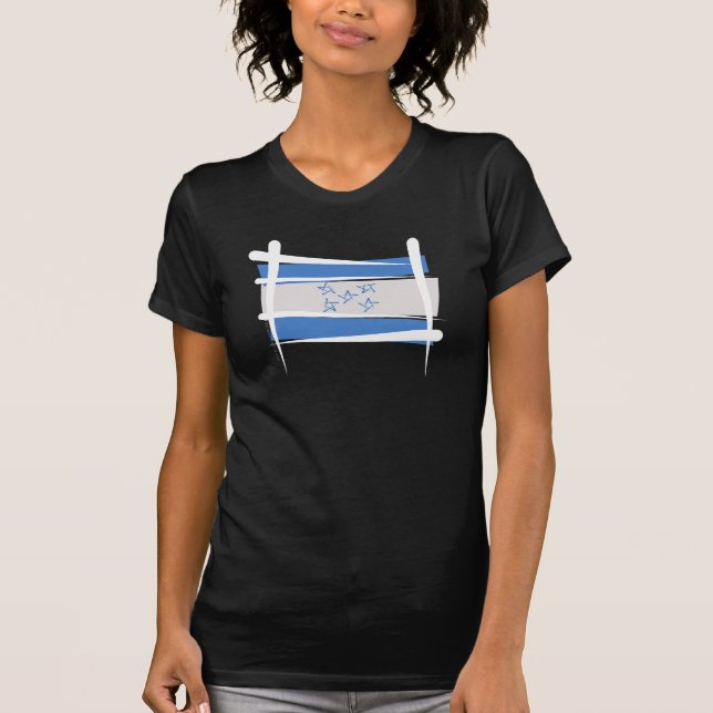Honduras Brush Flag T-Shirt (Front)