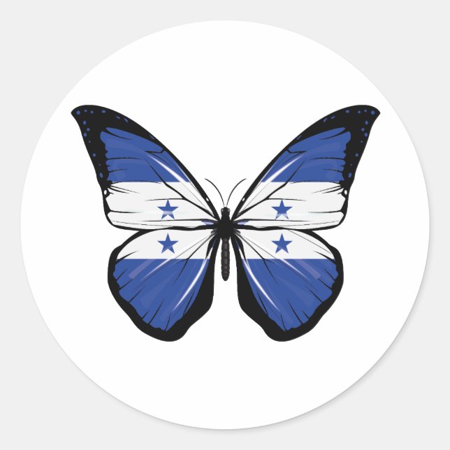 Honduras Butterfly Flag Classic Round Sticker (Front)