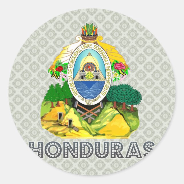 Honduras Coat of Arms Classic Round Sticker (Front)