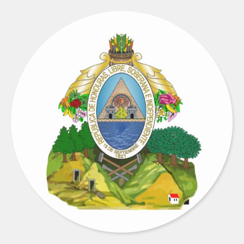 Honduras Coat of Arms Classic Round Sticker