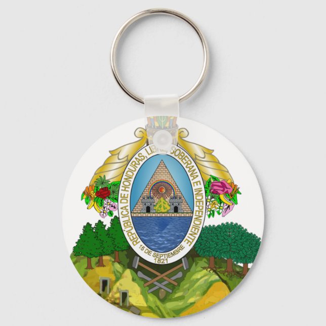 Honduras Coat of Arms Keychain (Front)