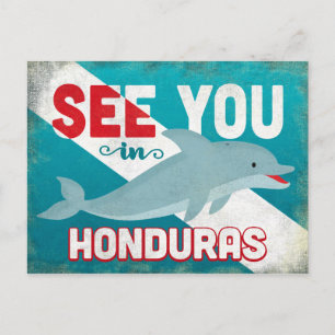 Honduras Dolphin - Retro Vintage Travel Postcard