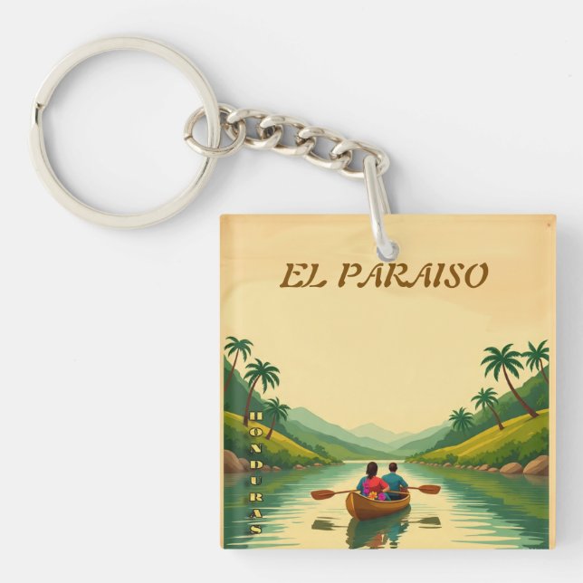  Honduras EL PARAISO Retro poster Keychain (Front)
