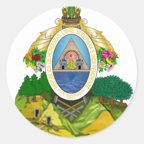 honduras emblem classic round sticker