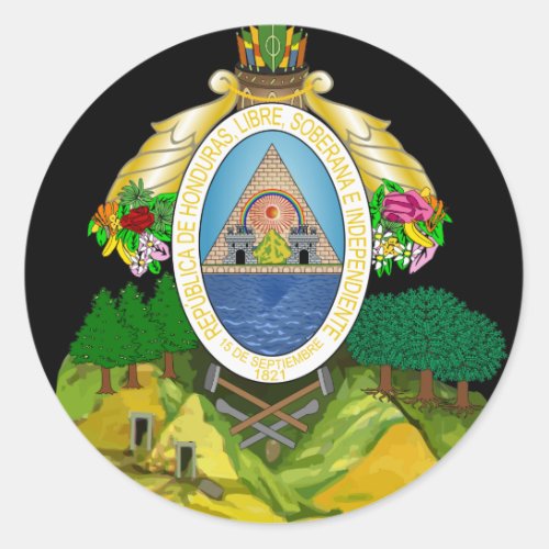 honduras emblem classic round sticker