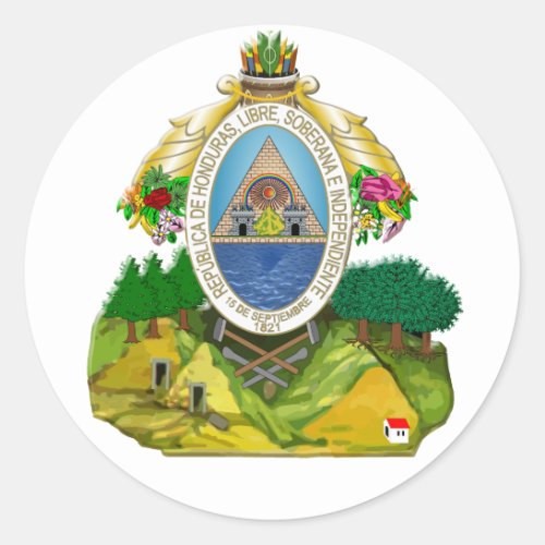 Honduras emblem Honduran coat of Arms Classic Round Sticker