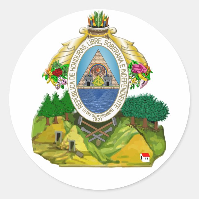 Honduras emblem Honduran coat of Arms Classic Round Sticker (Front)