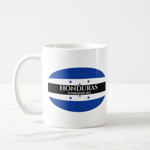 Honduras Established 1821 National Flag White Text Coffee Mug