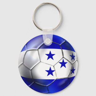 Honduras flag 5 star soccer ball futbol fans gifts keychain