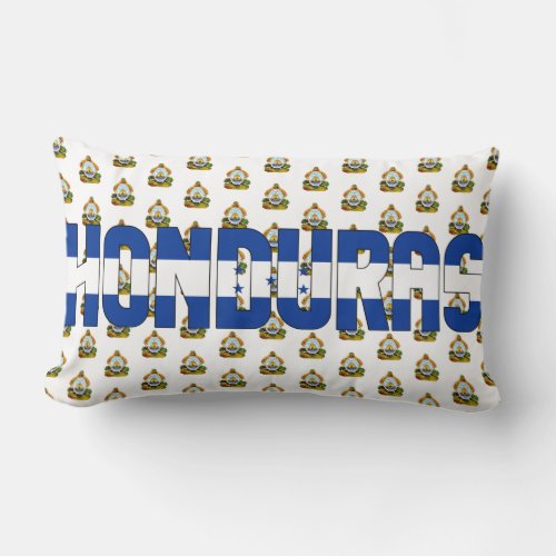 Honduras Flag and Coat of Arms Patriotic Lumbar Pillow