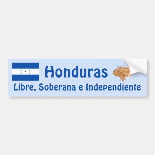 Honduras Flag and Map Bumper Sticker