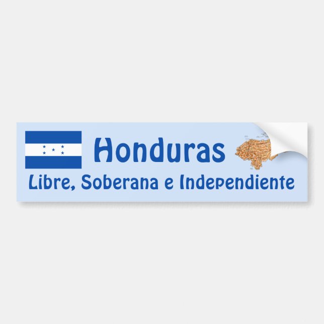 Honduras Flag and Map Bumper Sticker (Front)