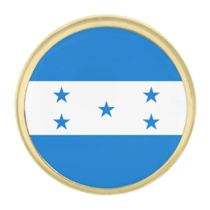 Honduras Flag Gold Finish Lapel Pin