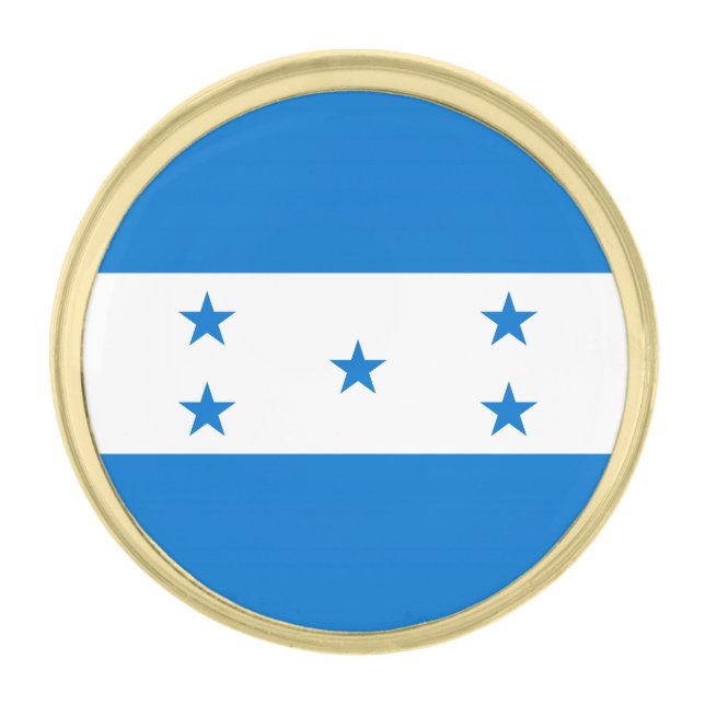Honduras Flag Gold Finish Lapel Pin (Front)