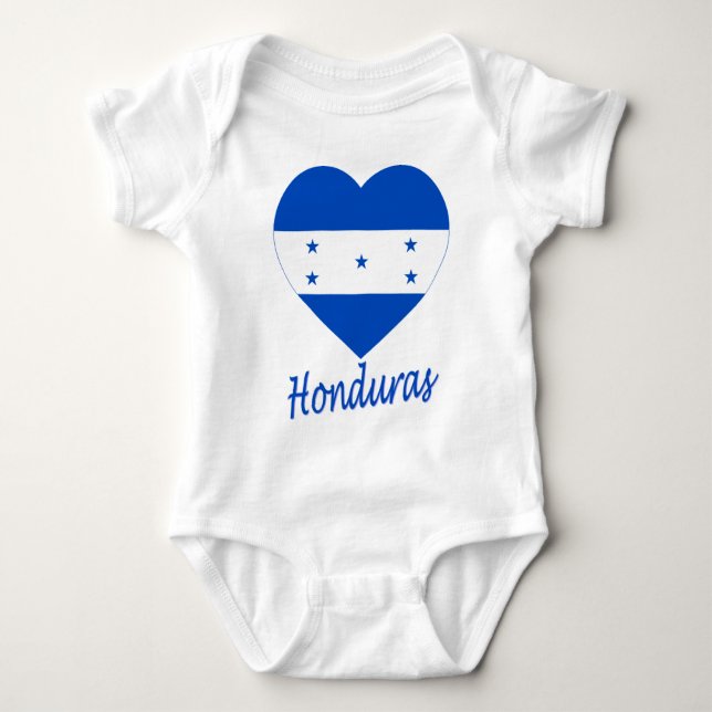 Honduras Flag Heart Baby Bodysuit (Front)