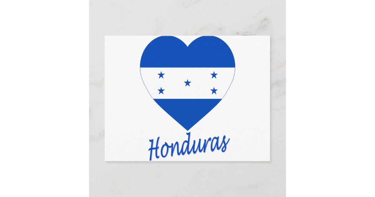 Honduras Flag Heart Postcard Zazzle 0630