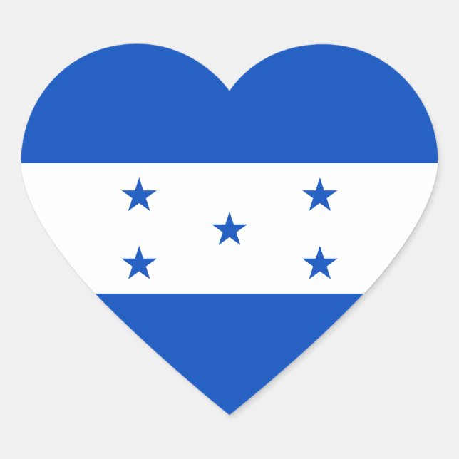 Honduras Flag Heart Sticker (Front)