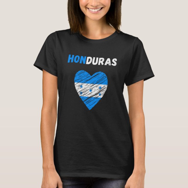 Honduras Flag Holiday Honduras Heart Honduran Flag T-Shirt (Front)