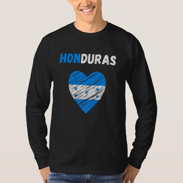 Honduras Flag Holiday Honduras Heart Honduran Flag T-Shirt (Front)