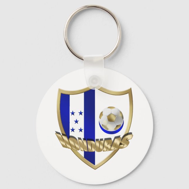 Honduras flag logo emblem La Catrachos Shield Keychain (Front)