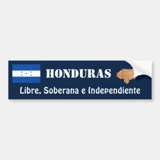 Honduras Flag + Map Bumper Sticker