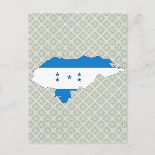 Honduras Flag Map full size Postcard