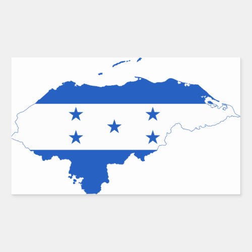Honduras Flag Map HN Rectangular Sticker