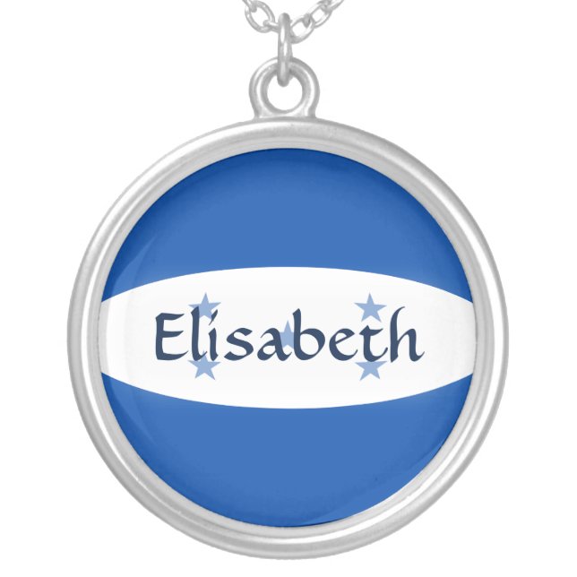 Honduras Flag + Name Necklace (Front)