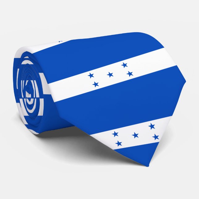 Honduras flag neck tie (Rolled)
