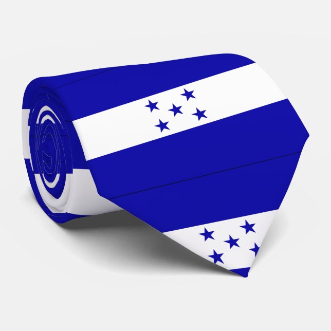 Honduras flag neck tie (Rolled)