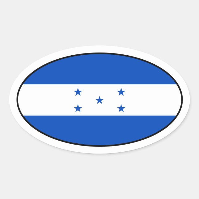 Honduras Flag Oval Sticker (Front)