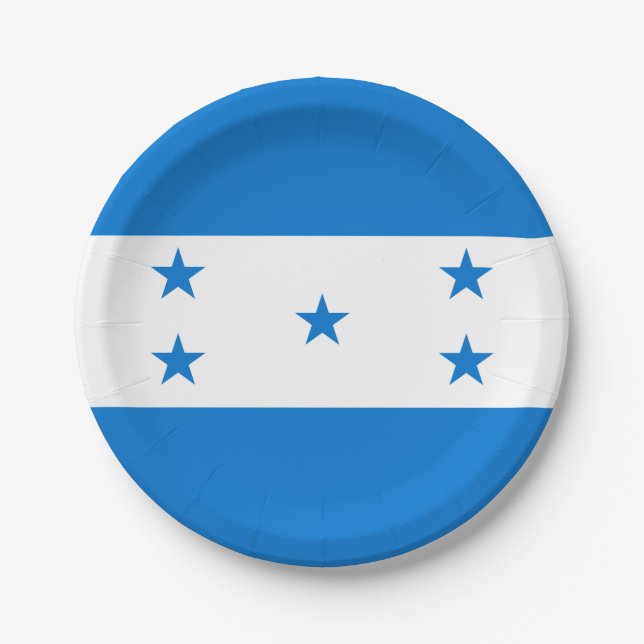 Honduras flag  paper plates (Front)