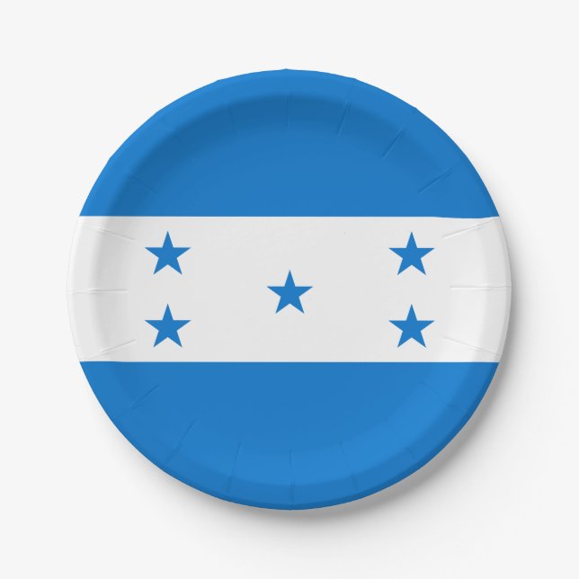 Honduras Flag Paper Plates (Front)