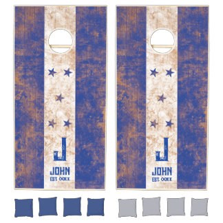Honduras Flag Personalized Name Monogram Wood Cornhole Set